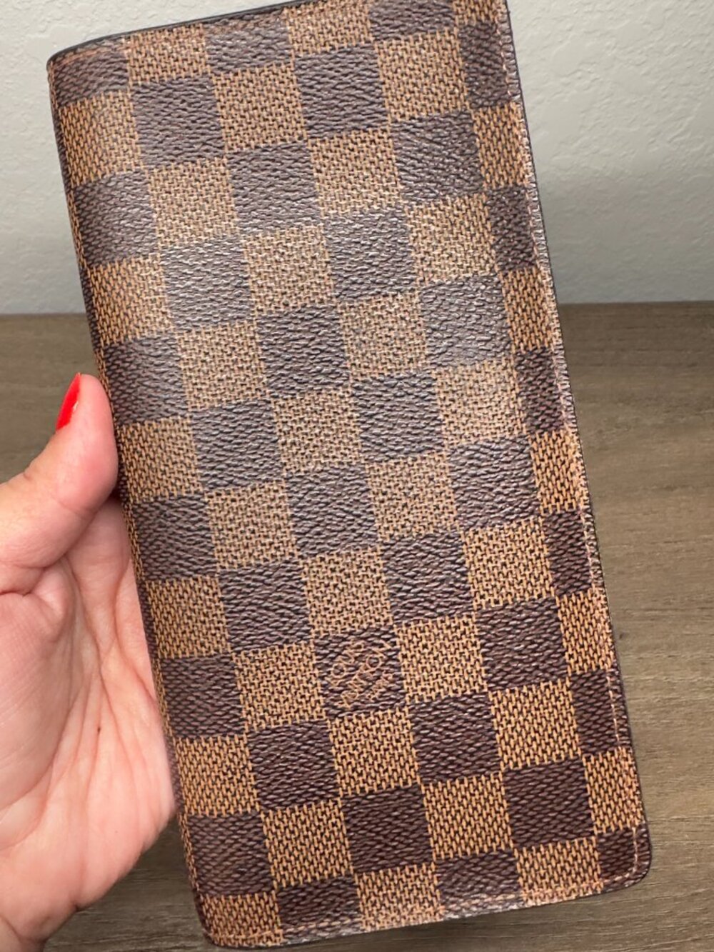 Louis Vuitton Brazza Wallet Damier Ebene Long Wallet Authentic